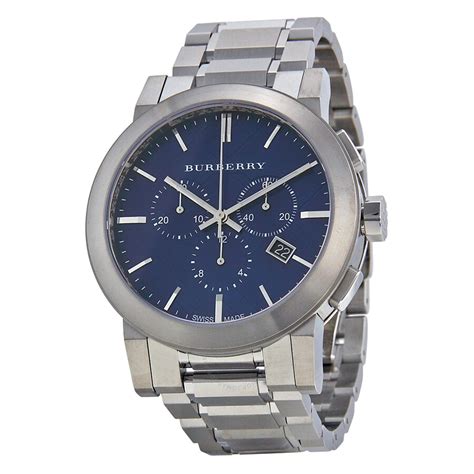 Burberry Chronograph Blue Dial Stainless Steel Men's .